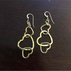 Layered heart earrings