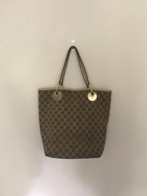 Gucci Canvas Bucket Hobo Tote Purse