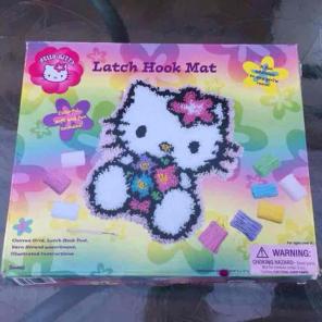 Hello Kitty Latch Hook Mat Vintage 2002
