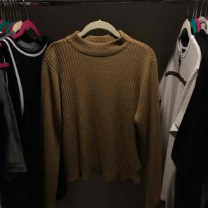 High Neck Tan Sweater