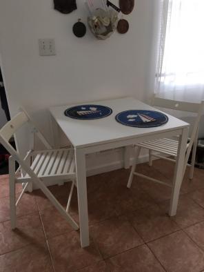 White Table With Two Chairs