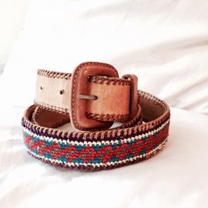 Vintage Bohemian Embroidered Belt Medium