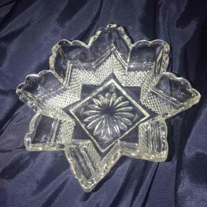 Antique crystal depression glass bowl