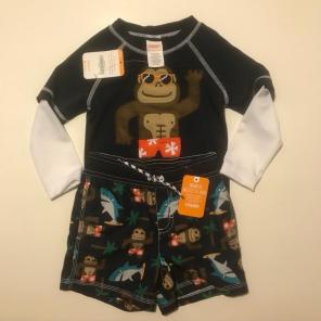 Gymboree Monkey Rashguard Set, NWT
