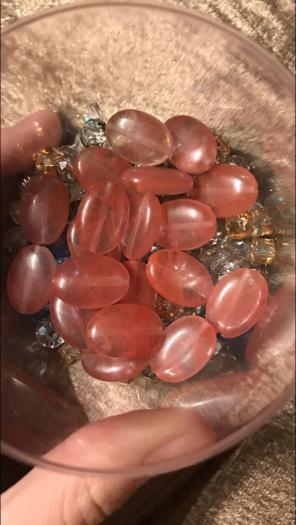 Watermelon Quartz Oval Beads