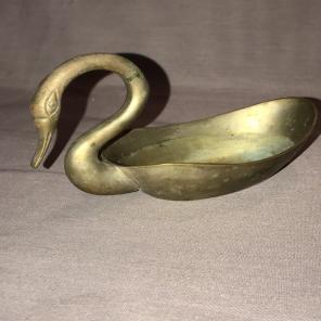 BEAUTIFUL BRASS SWAN SOAP BOWL