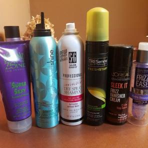 Drugstore and Sally brand hair products