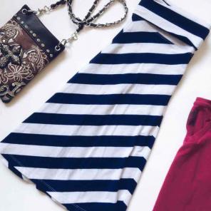 Nautical Striped Blue & White Skirt