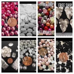 Flatback Pearls Charm Rhinestones Rose