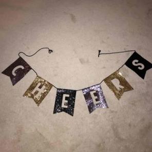 Glitter "CHEERS" Banner