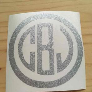 Circle monogram circle frame decal