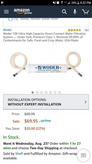 New woder under sink water filtration