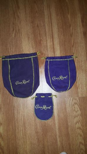 Large ,medium, small crown royal bags