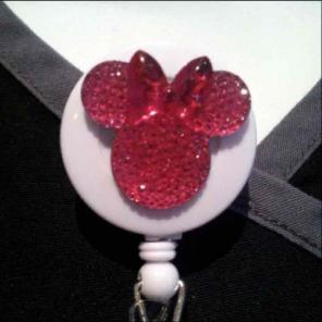 Minnie Mouse Shiny ID Badge Holder Nurse