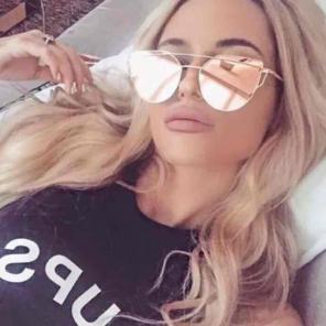 NWT Rose Gold Cat Eye Mirror Sunglasses