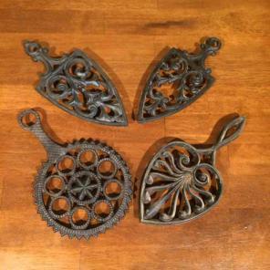 Lot of 4 Antique Cast Iron Trivets