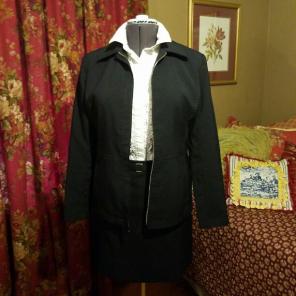 NYC Navy Skirt Suit & Blouse sz M
