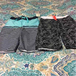 2 pair of Boys Swim Trunks- L 10/12