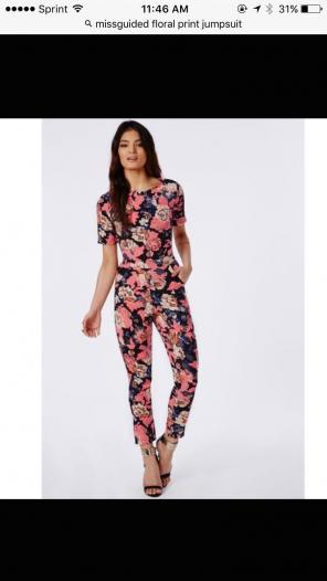 NWT • Missguided Floral Print Jumpsuit