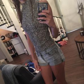 Turtle Neck Sleeveless Grey Shirt