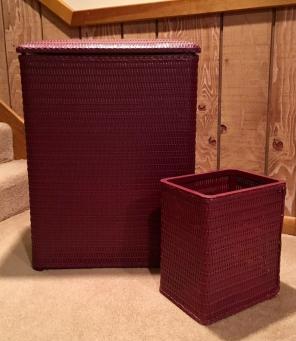 Wicker Hamper & Waste Basket