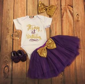 Boutique Baby Girl 1st Birthday Tutu 3pc