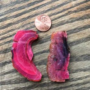 Pink agate focal beads