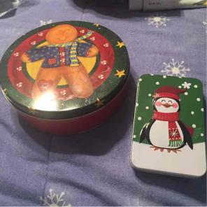 2 cute Christmas tins