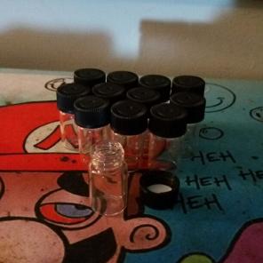 Set of 6 Clear Glass Bottles 1" Oils