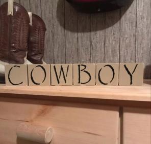 Cowboy Rustic Handmade Solid Wood Blocks