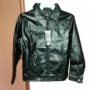 Black zip up leather jacket for mens
