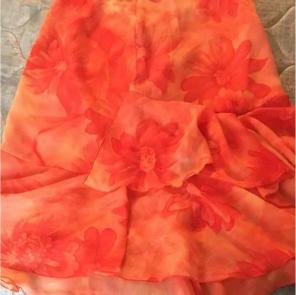Orange floral skirt