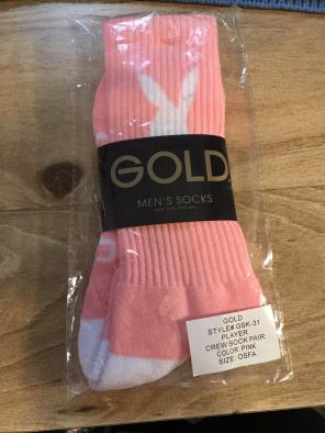 Kayo Gold Socks In Pink And White Nwt