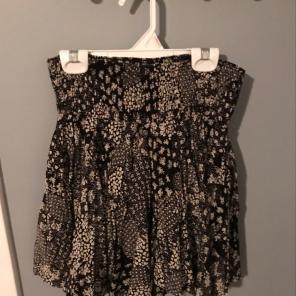 Black Skirt With White Flower Patterns!