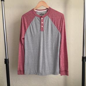 Mens Two Tone Henley Heather Shirt
