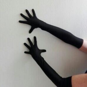 BLACK FASHION ELBOW GLOVES