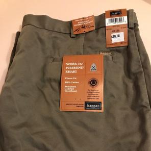 2 Men's plain front Casal pants