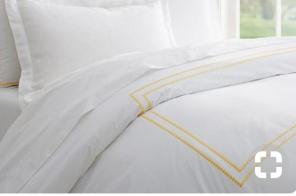 POTTERY BARN PEARL EMBROIDERED DUVET COV
