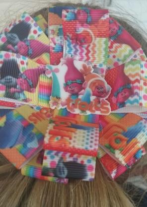 TROLL THEME GIRLS HAIRBOW set of two