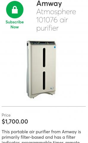 Amway Atmosphere 101076 air purifier