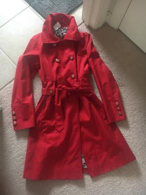 Red Trench Coat By Guess