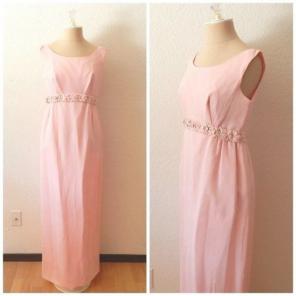 Vintage 70s Chiffon Maxi Formal Dress