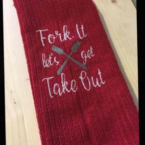 Embroidered kitchen towel +Free shipping