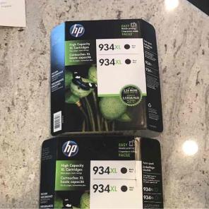 3 New HP 934XL black printer cartridges!