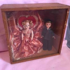 Vintage Sailor Porcelain Dolls + Display