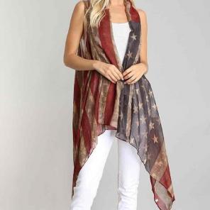 Vintage American flag vest