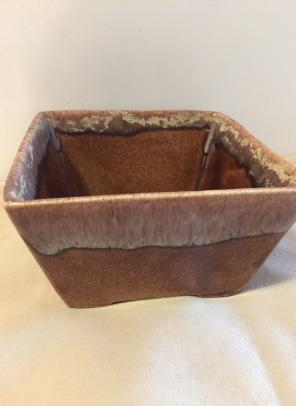 Vintage planter 5x5 X 2 3/4 brown