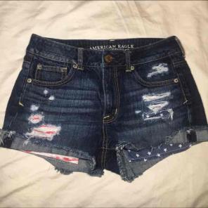 Red, white & blue American Eagle shorts