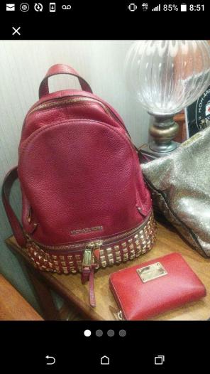 Micheal Kors Studded Backpack & Wallet