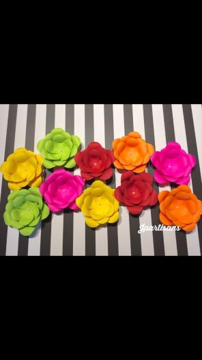 Set of 10 Vivid color paper flowers
